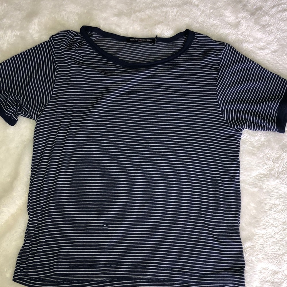 Cropped striped t shirt